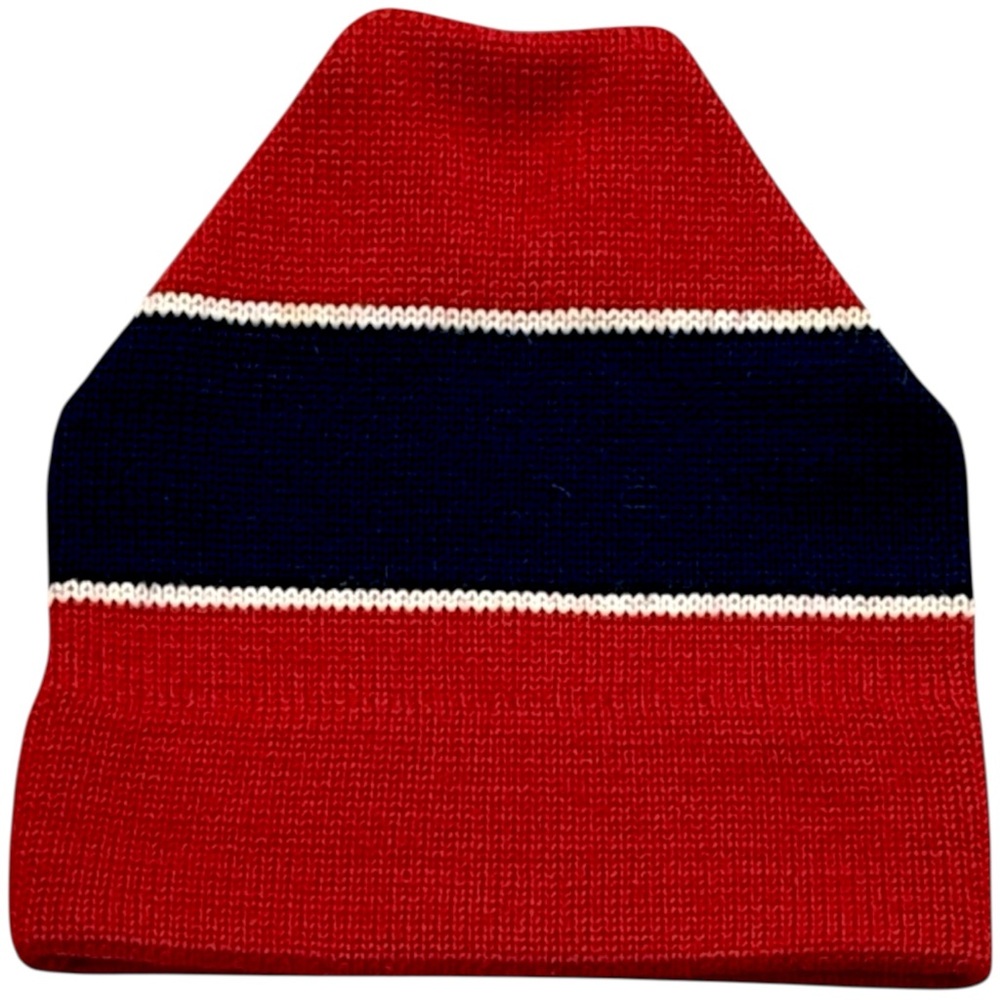 CB Knit Beanie Red Navy Stripe Hat Gorpcore Streetwear Ski Winter Unisex Outdoor